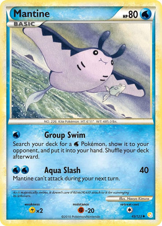Pokemon Mantine 45/123 HeartGold & SoulSilver