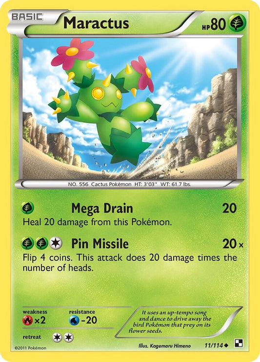 Pokemon Maractus 11/114 Black & White