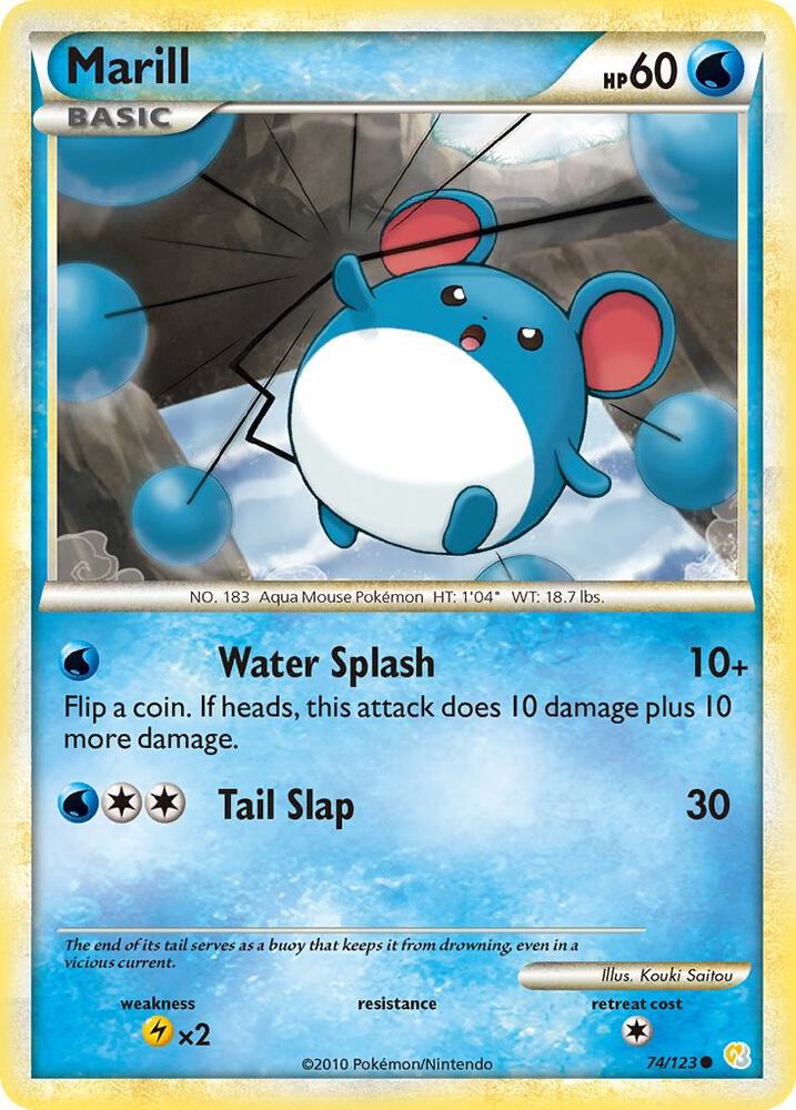 Pokemon Marill 74/123 HeartGold & SoulSilver
