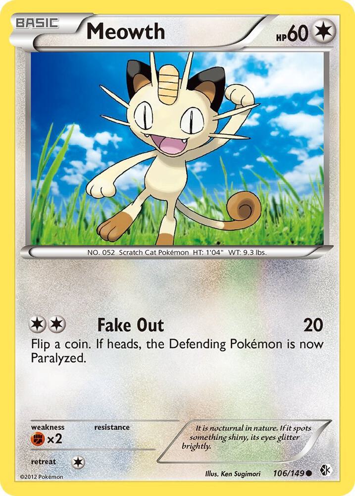 Pokemon Meowth 106/149 Boundaries Crossed