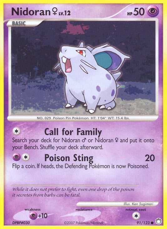 Pokemon Nidoran F 91/123 Mysterious Treasures