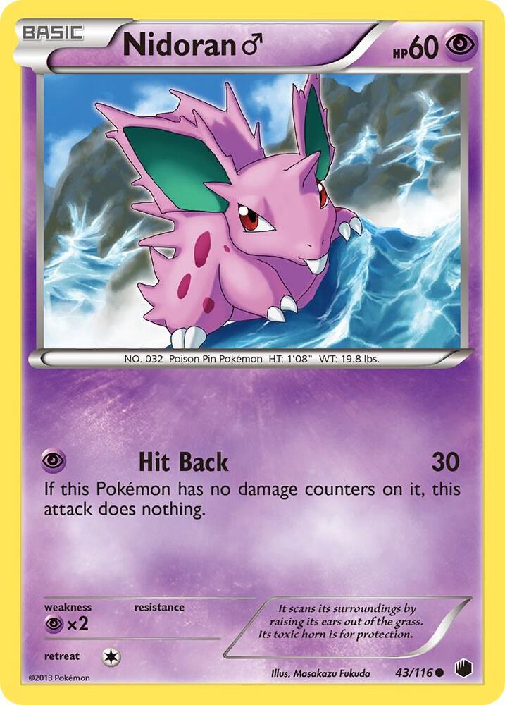 Pokemon Nidoran M 43/116 Plasma Freeze