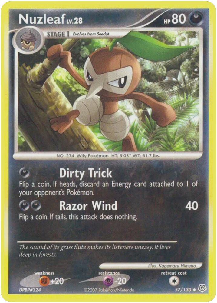 Pokemon Nuzleaf 57/130 Diamond & Pearl