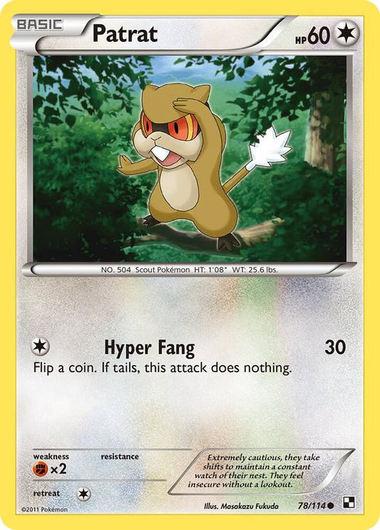 Pokemon Patrat 78/114 Black & White