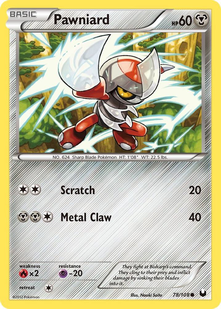 Pokemon Pawniard 78/108 Dark Explorers