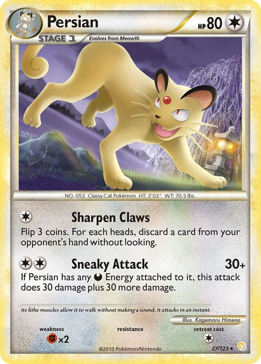 Pokemon Persian 27/123 HeartGold & SoulSilver