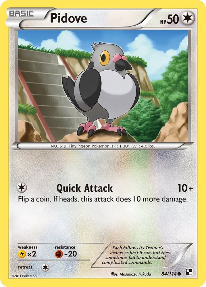 Pokemon Pidove 84/114 Black & White