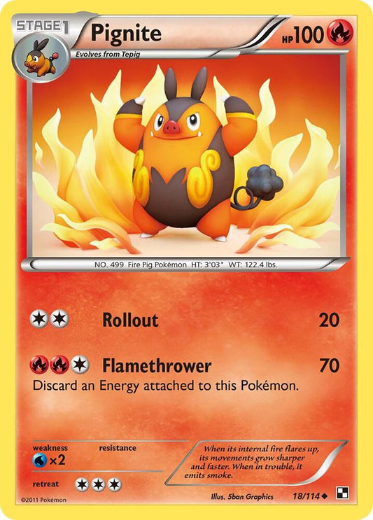 Pokemon Pignite 18/114 Black & White