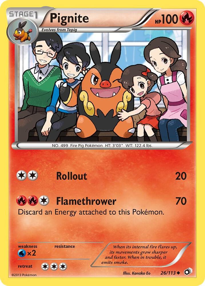 Pokemon Pignite 26/113 Legendary Treasures