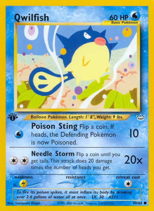 Pokemon Qwilfish 49/64 Neo Revelation