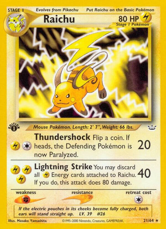 Pokemon Raichu 21/64 Neo Revelation