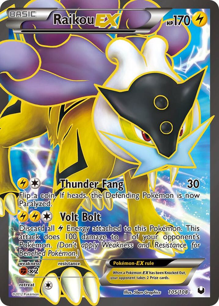 Pokemon Raikou EX 105/108 Dark Explorers