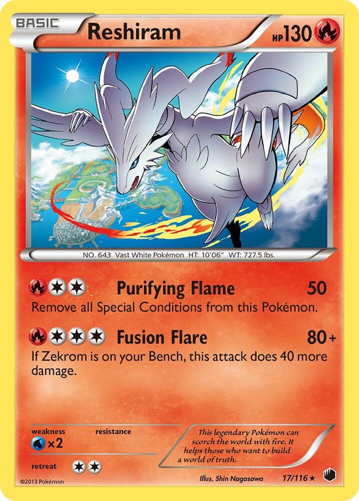Pokemon Reshiram 17/116 Plasma Freeze