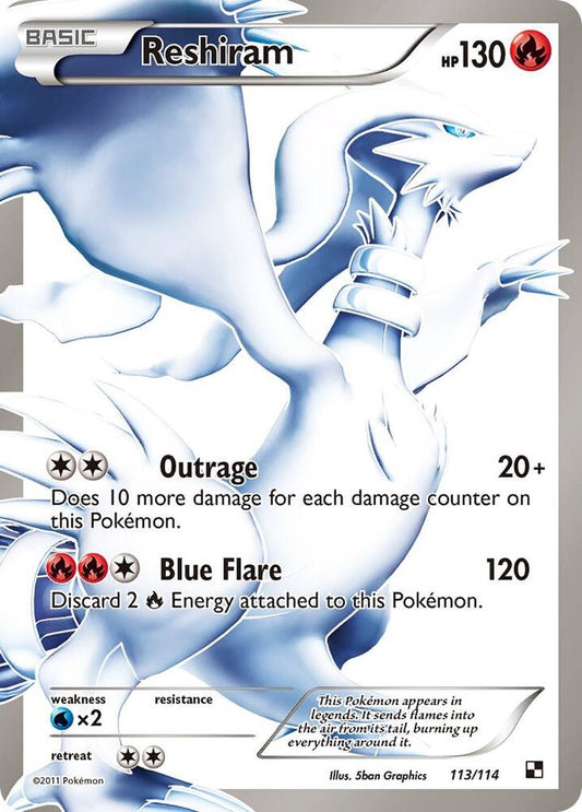 Pokemon Reshiram 113/114 Black & White