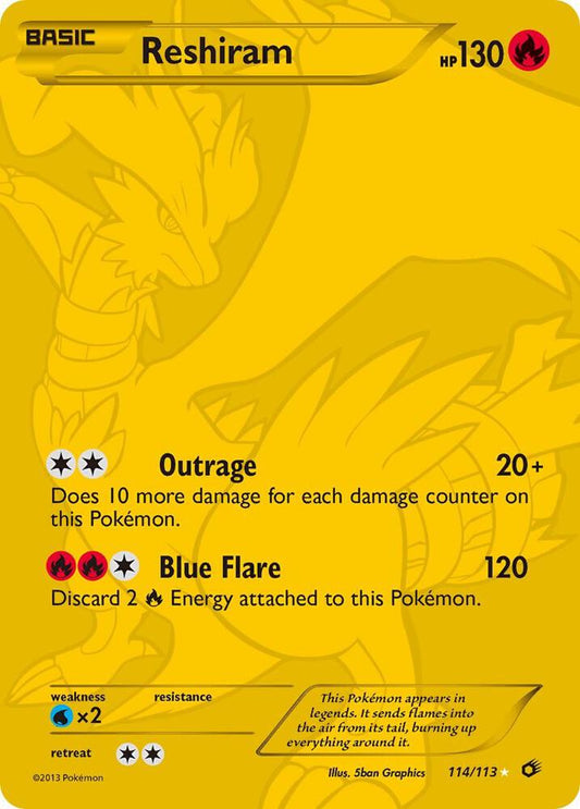 Pokemon Reshiram 114/113 Legendary Treasures