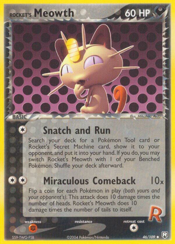 Pokemon Rocket's Meowth 46/109 Team Rocket Returns