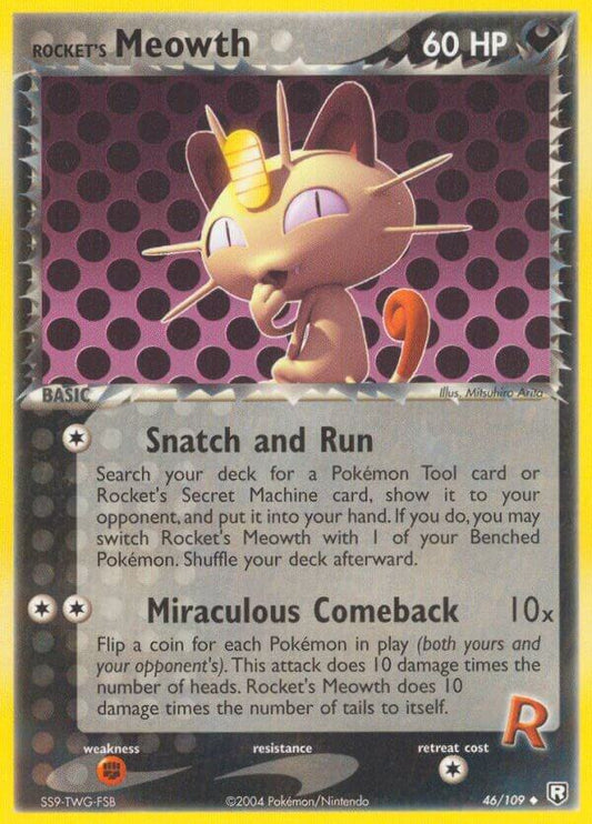 Pokemon Rocket's Meowth 46/109 Team Rocket Returns