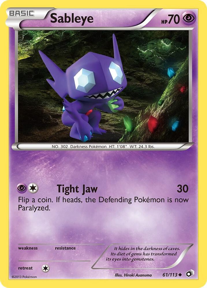 Pokemon Sableye 61/113 Legendary Treasures