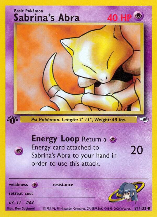 Pokemon Sabrina's Abra 91/132 Gym Heroes