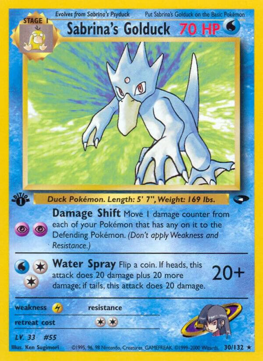 Pokemon  Sabrina's Golduck 30/132 Gym Challenge