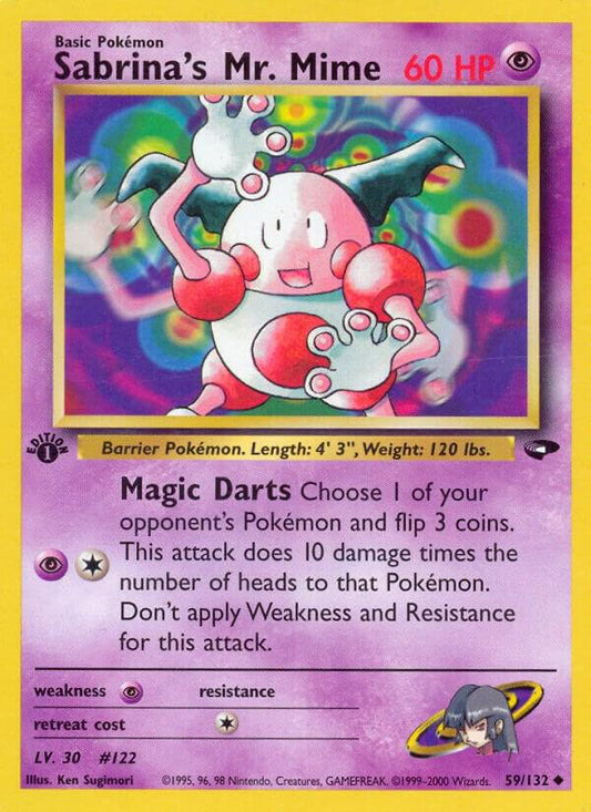 Pokemon  Sabrina's Mr. Mime 59/132 Gym Challenge
