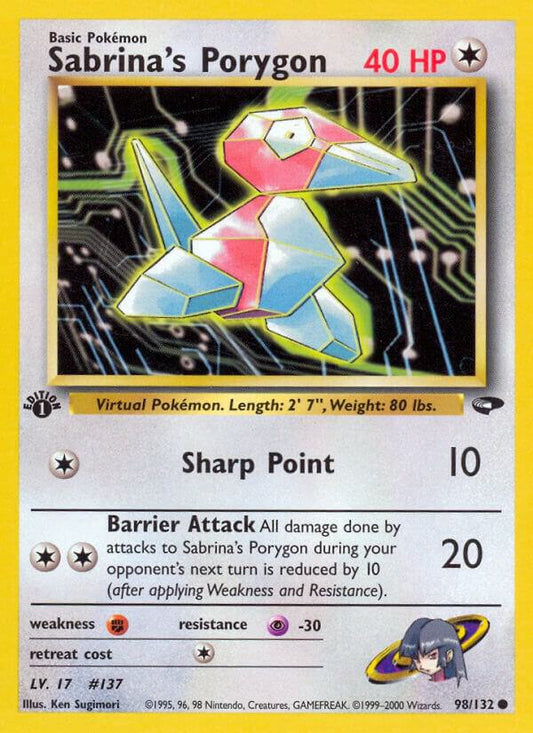 Pokemon  Sabrina's Porygon 98/132 Gym Challenge