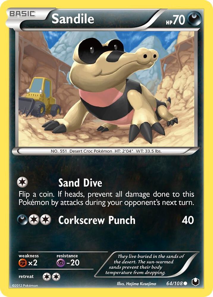 Pokemon Sandile 64/108 Dark Explorers