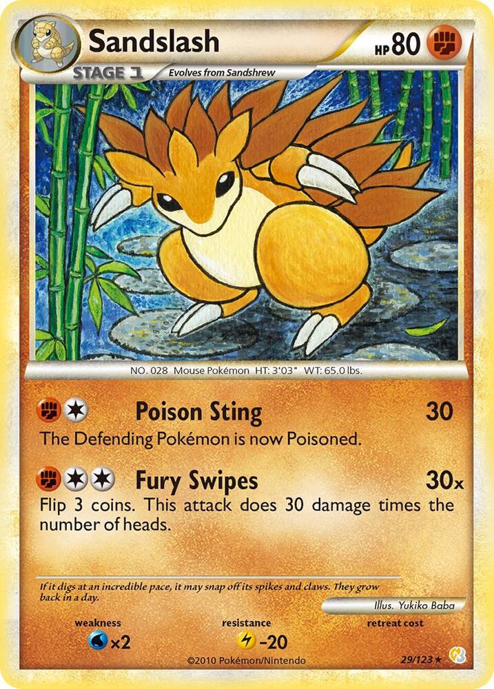 Pokemon Sandslash 29/123 HeartGold & SoulSilver