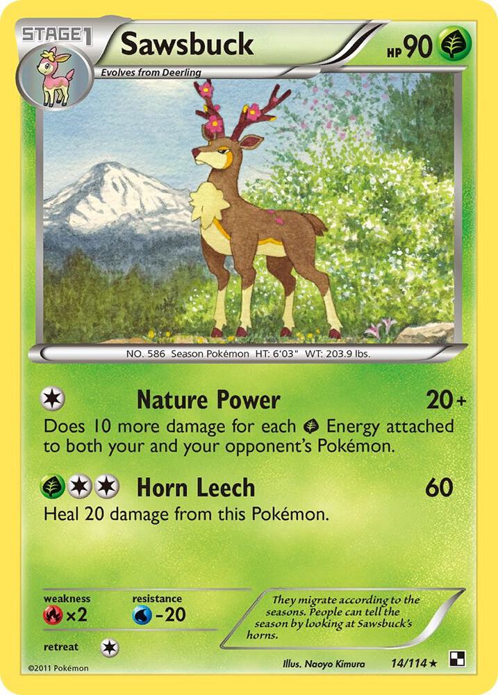 Pokemon Sawsbuck 14/114 Black & White