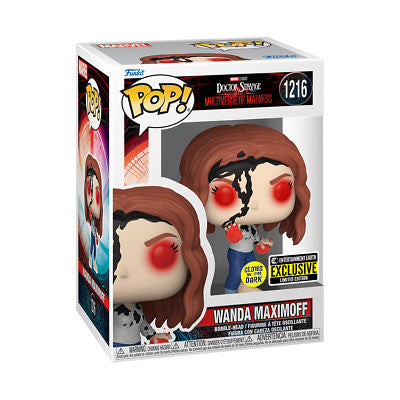 Funko Pop! Movies Marvel Doctor Strange Multiverse Of Madness Wanda Maximoff #1216 Glow In The Dark Entertainment Exclusive
