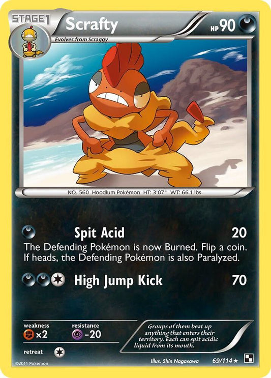 Pokemon Scrafty 69/114 Black & White