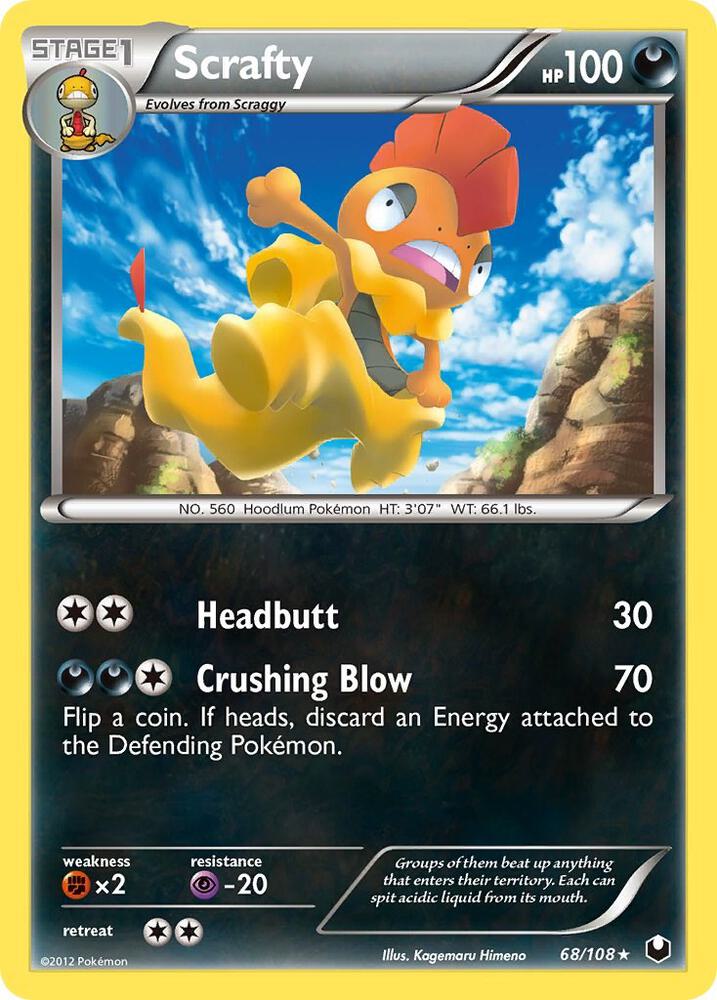 Pokemon Scrafty 68/108 Dark Explorers