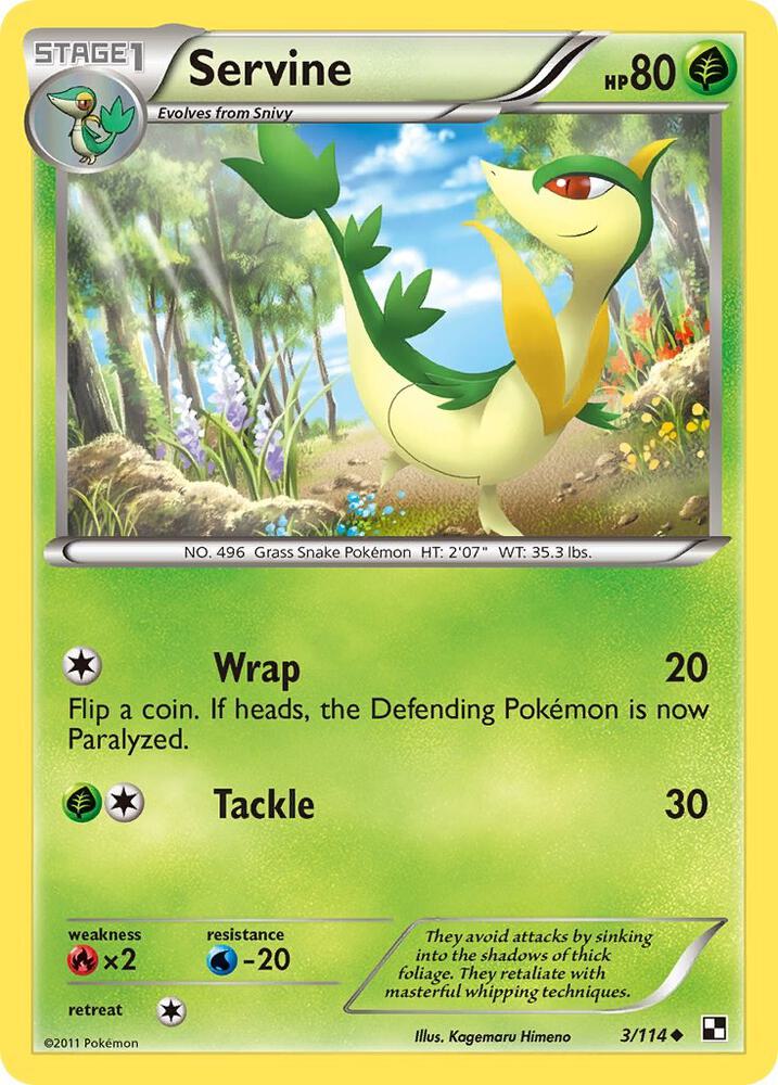 Pokemon Servine 3/114 Black & White