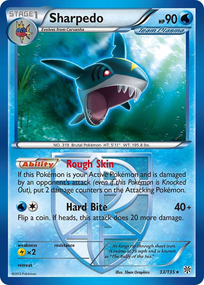 Pokemon Sharpedo 33/135 Plasma Storm