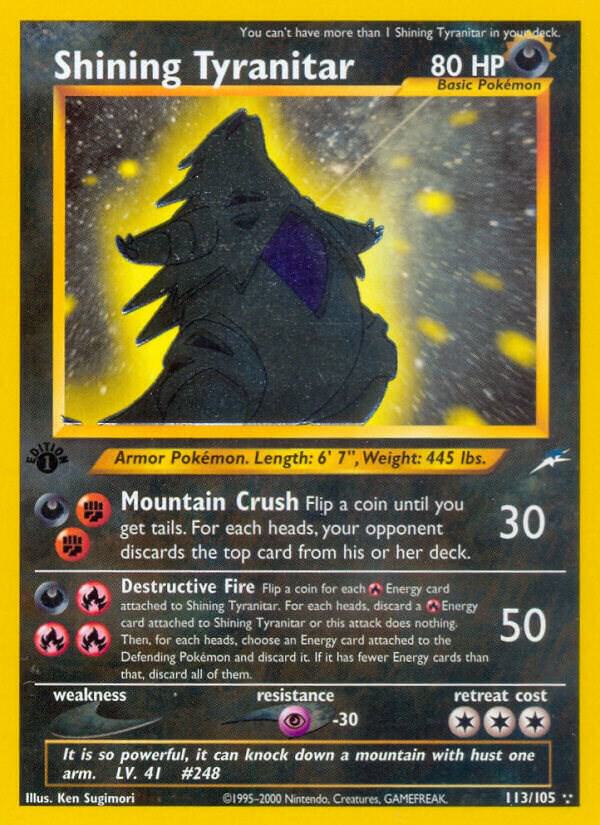 Pokemon Shining Tyranitar 113/113 Neo Destiny
