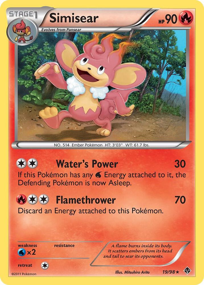 Pokemon Simisear 19/98 Emerging Powers