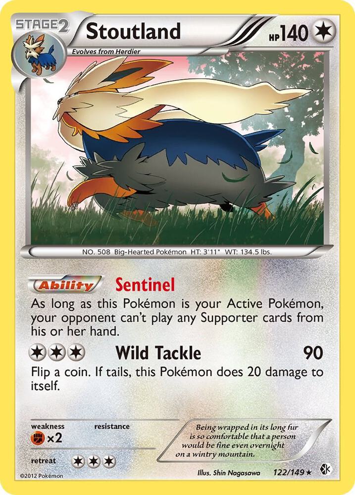 Pokemon Stoutland 122/149 Boundaries Crossed