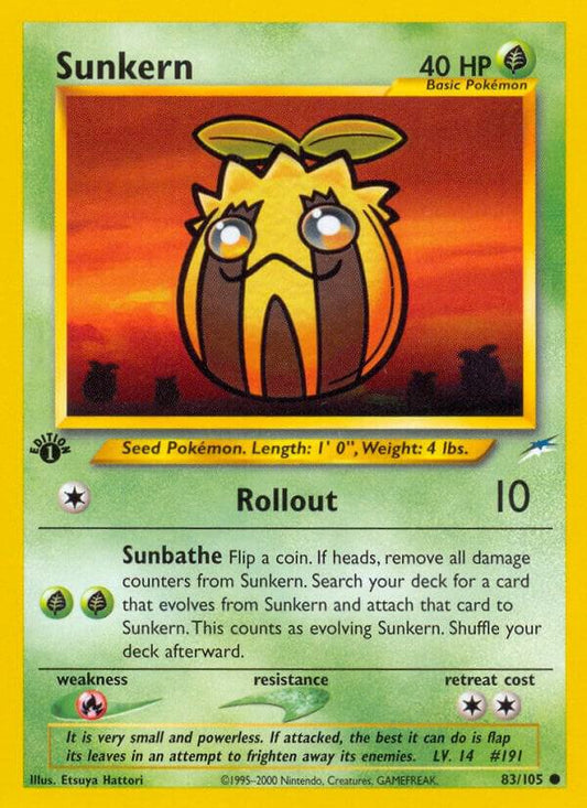 Pokemon Sunkern 83/105 Neo Destiny