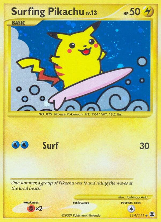 Pokemon Surfing Pikachu 114/111 Rising Rivals