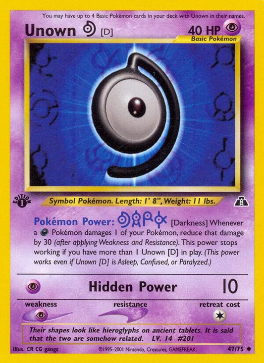 Pokemon Unown D 47/75 Neo Discovery