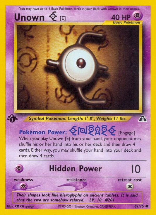 Pokemon Unown E 67/75 Neo Discovery