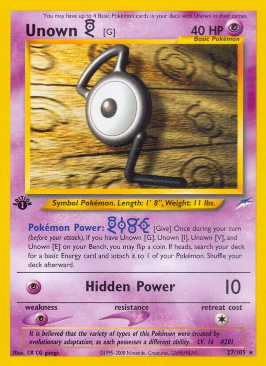 Pokemon Unown G 27/105 Neo Destiny