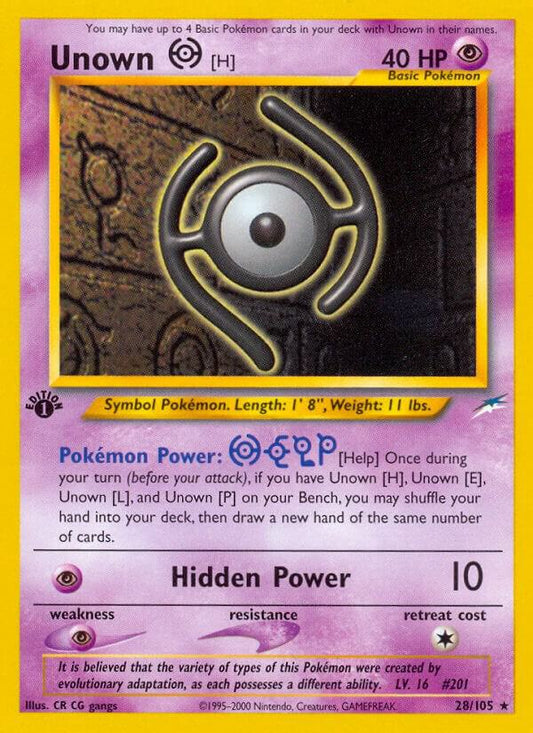 Pokemon Unown H 28/105 Neo Destiny