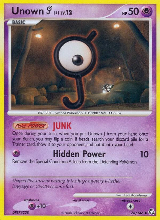 Pokemon Unown J 76/146 Legends Awakened
