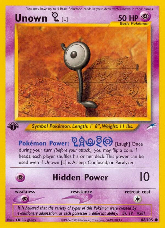 Pokemon Unown L 86/105 Neo Destiny