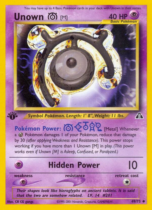 Pokemon Unown M 49/75 Neo Discovery
