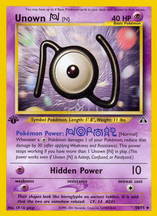 Pokemon Unown N 50/75 Neo Discovery