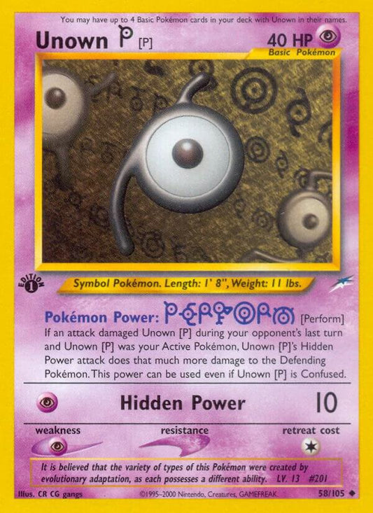 Pokemon Unown P 58/105 Neo Destiny