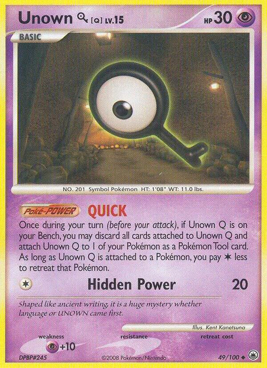Pokemon Unown Q 49/100 Majestic Dawn
