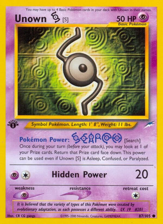 Pokemon Unown S 87/105 Neo Destiny